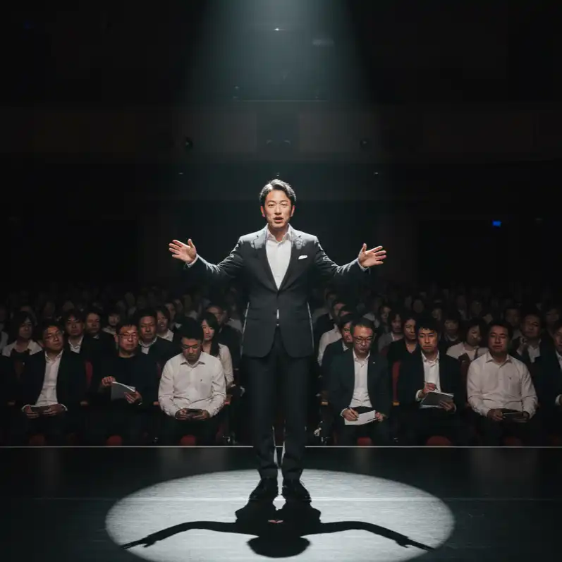 技術なしでスピーチを続けるスピーカー